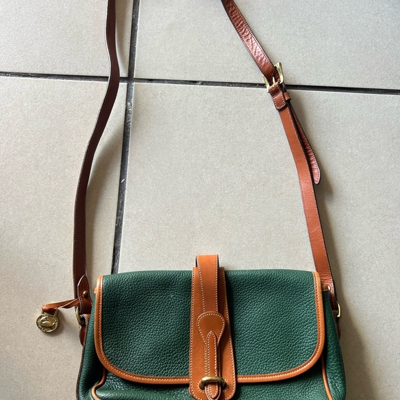 Dooney & Bourke Green and Tan Crossbody Bag - Picture 1 of 12